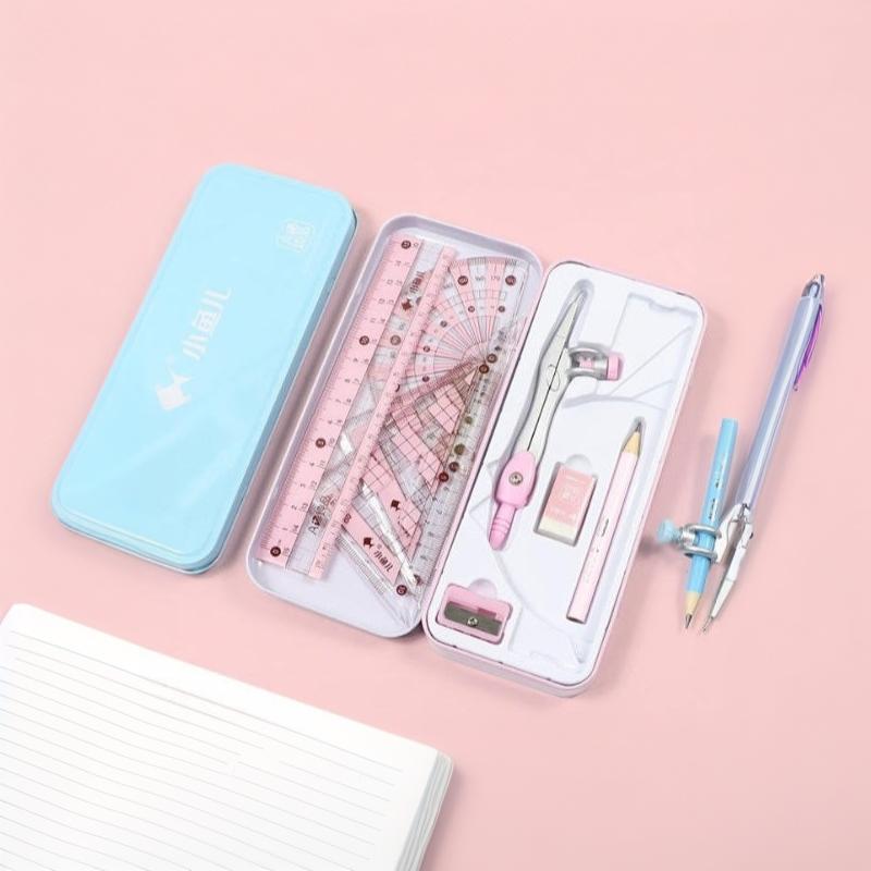 Math Geometry Set With Compass - 8개들이 기하학 수학 도구 세트, 학생용