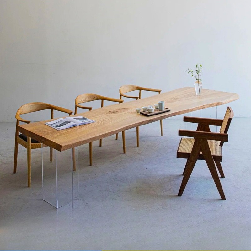 북유럽 단단한 나무 아크릴 플로팅 테이블 현대 간단한  - Office Furniture 리뷰 및 가격