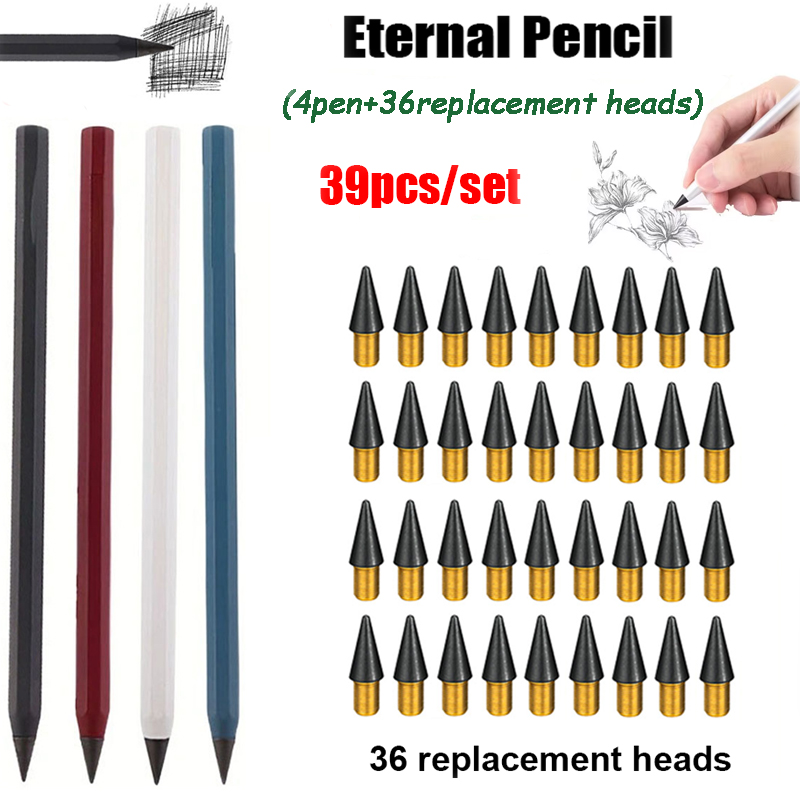 39개/세트 크리에이티브 메탈 펜슬 신기술 무한 필기  - Writing Tools 리뷰 및 가격